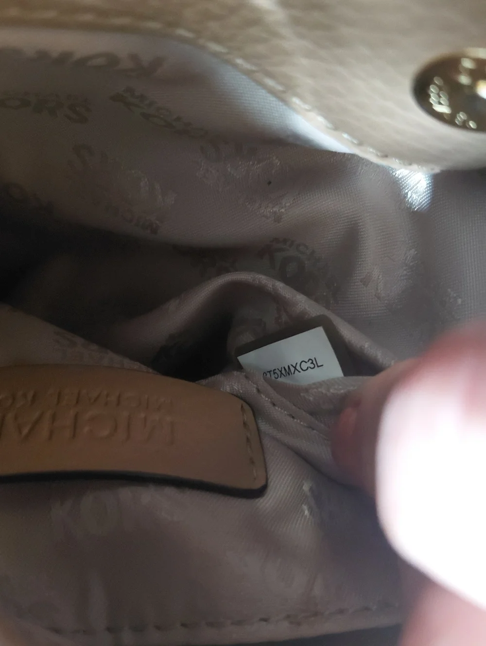Michael Kors Moxley Tan Pebbled Leather Crossbody Bag